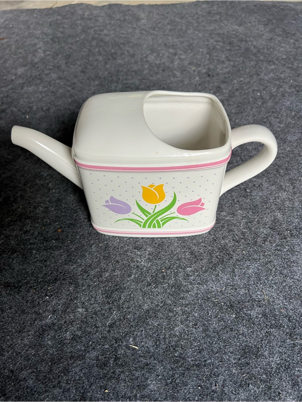Vintage Teleflora Ceramic Watering Can Planter from 1985